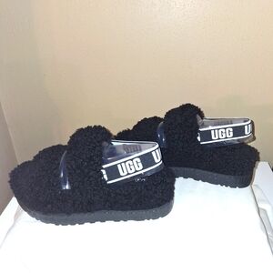 UGG Black Cozy Slippers with Plush Material